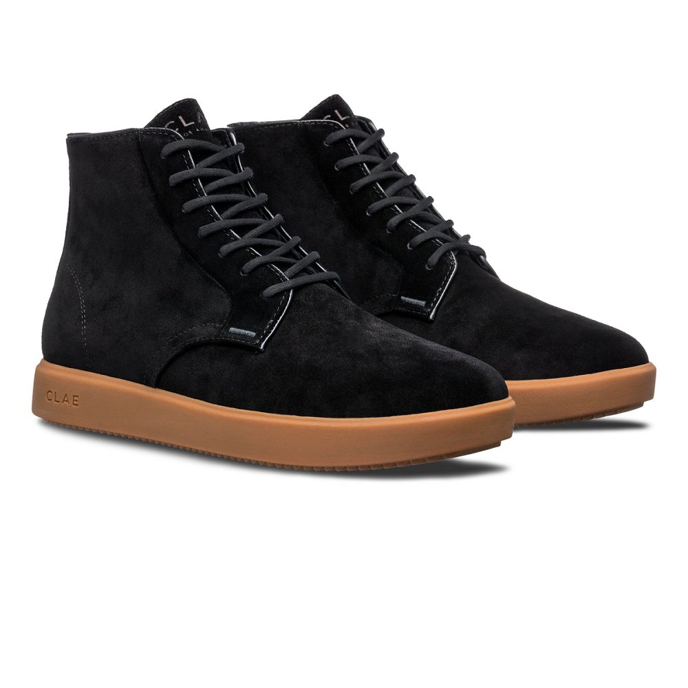 CLAE GIBSON Sneakers Mens USA148-Y03 In Black Suede Gum